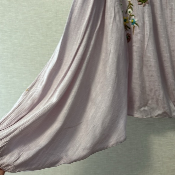 Free People Embroidered Blouse - Lavender with Floral Accents - Picture 3 of 6